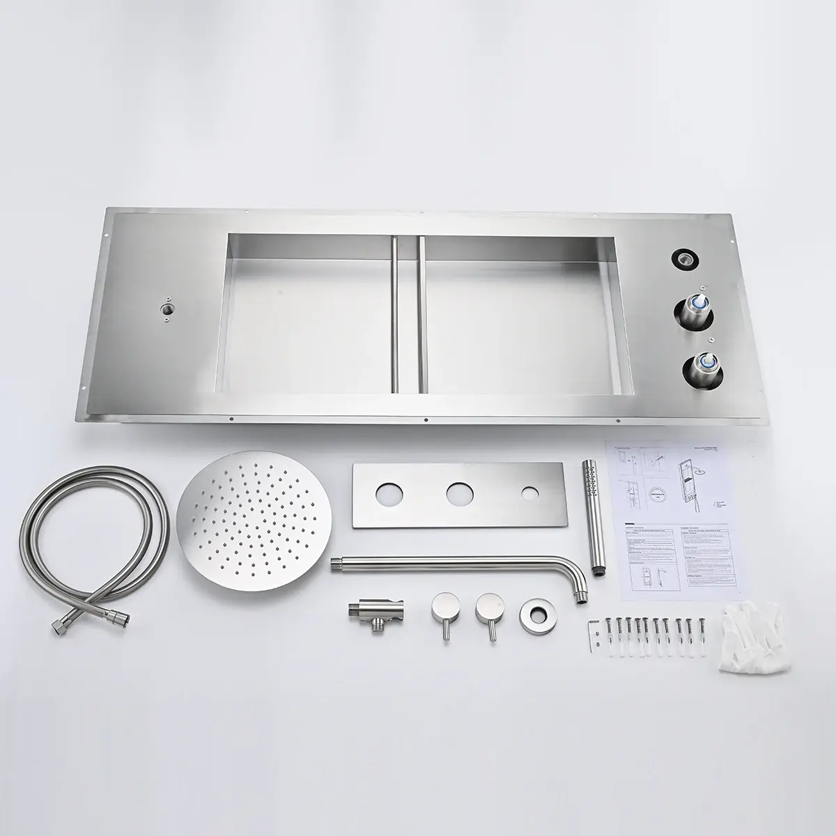 Douche Encastrée avec Niche, Inox Brossé, Châtelet 