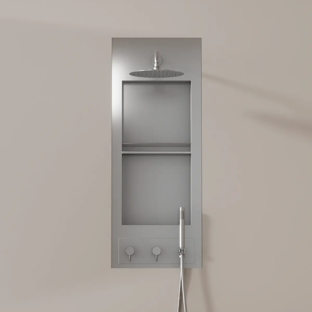 Douche Encastrée avec Niche, Inox Brossé, Châtelet 
