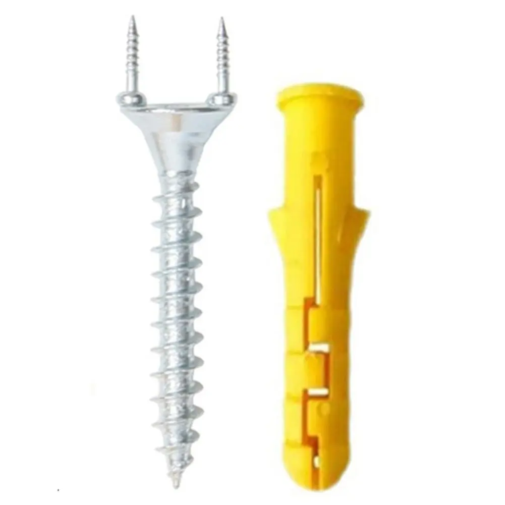 Vis 25x5mm avec double tête à clouer + cheville pour installation panneaux muraux (sac de 20 pièces) 