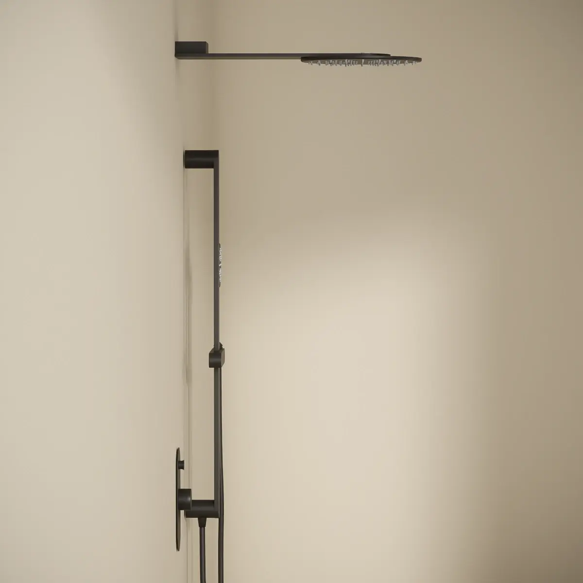 Composition mitigeur douche, noir mat, manette personnalisable, Flow Round