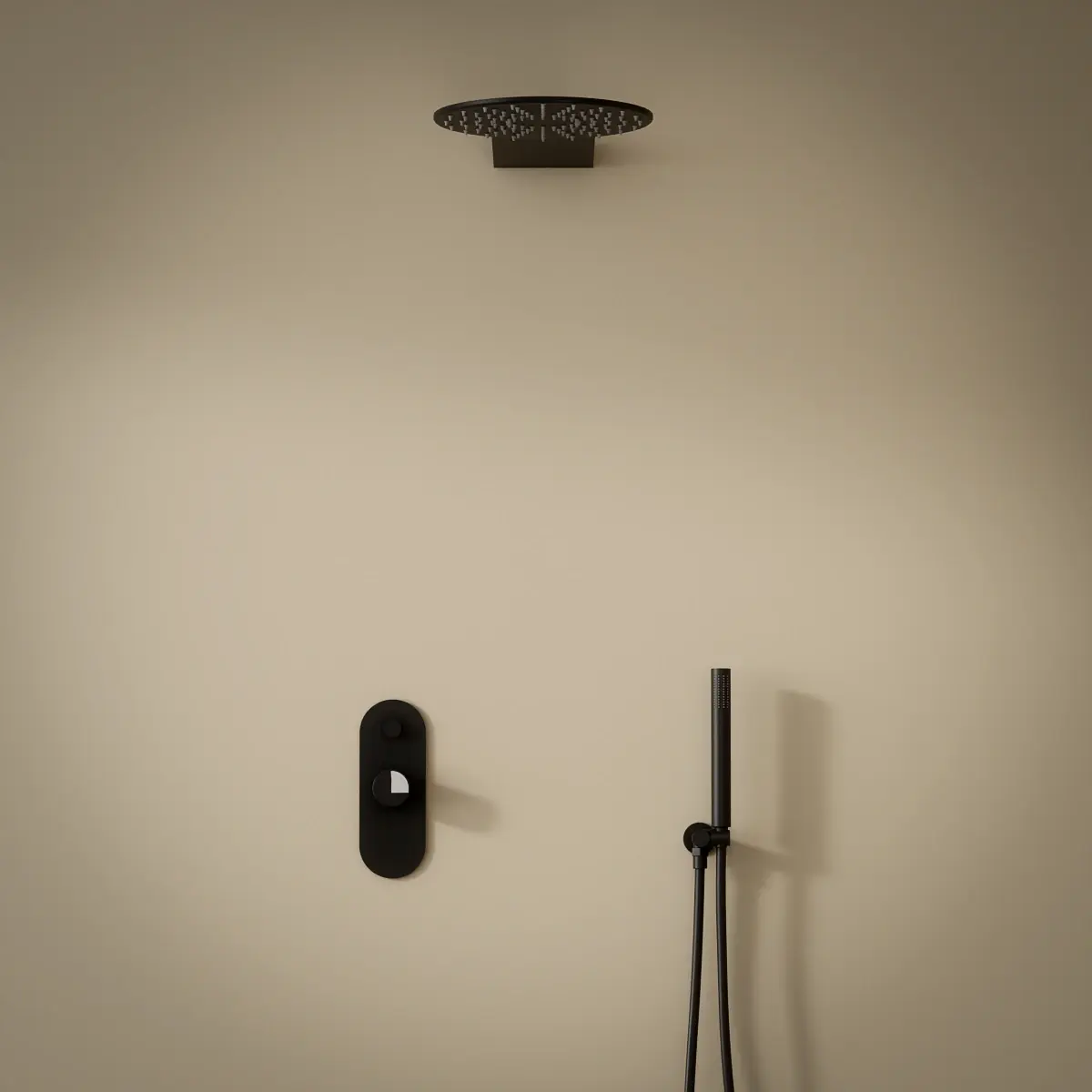 Composition de douche, Noir mat, Infinity Flow