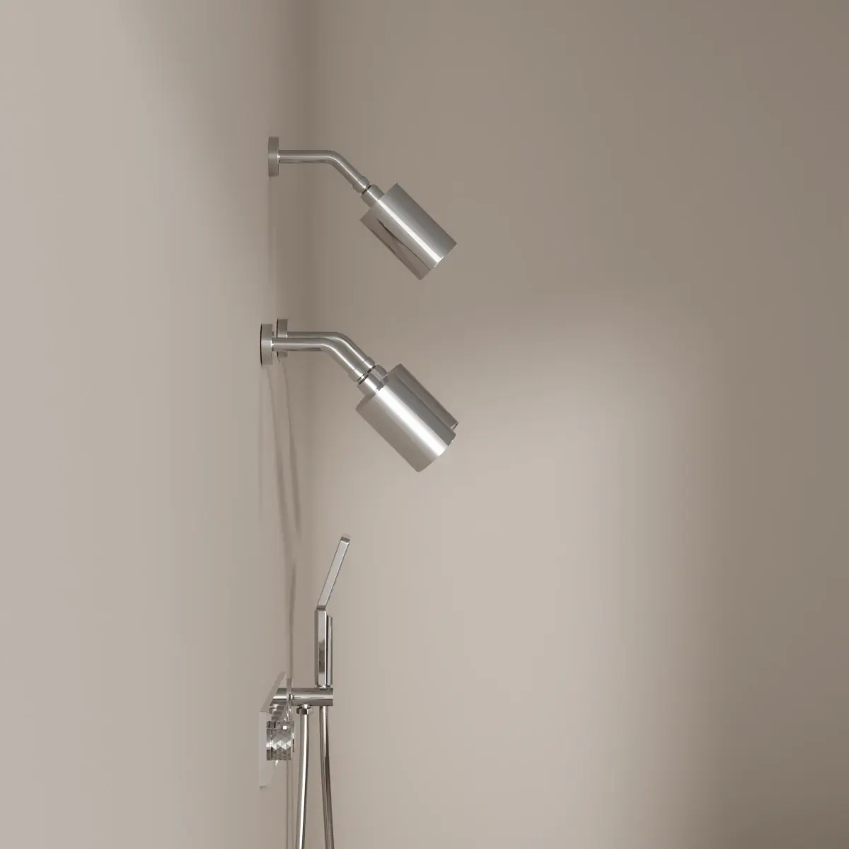 Douche thermostatique, 3 douches épaules hydromassantes, chromé Châtelet