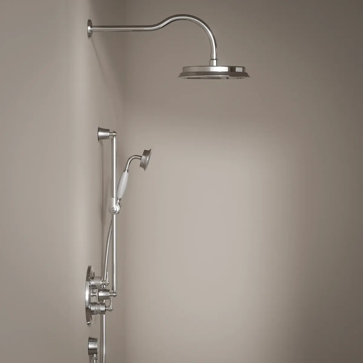 Composition thermostatique de douche encastré avec barre de douche, Chrome, Liberty 