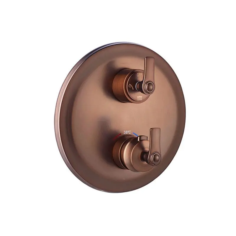 Composition thermostatique de douche encastré avec barre et pomme de douche plafond Cuivre, Liberty