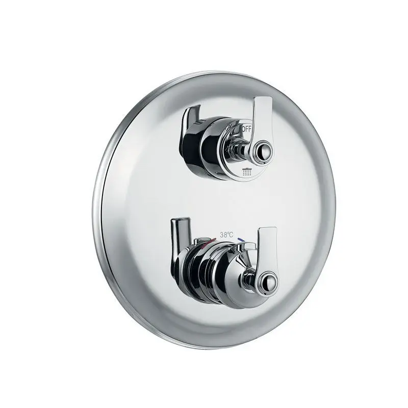 Composition thermostatique de douche encastré avec barre et pomme de douche plafond chrome , Liberty