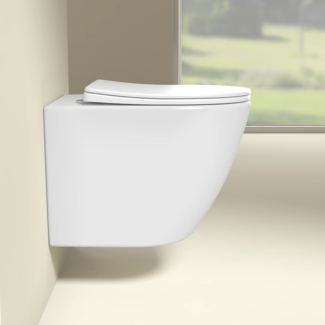 WC Suspendu compact, 49x37 cm, Blanc brillant, Celia