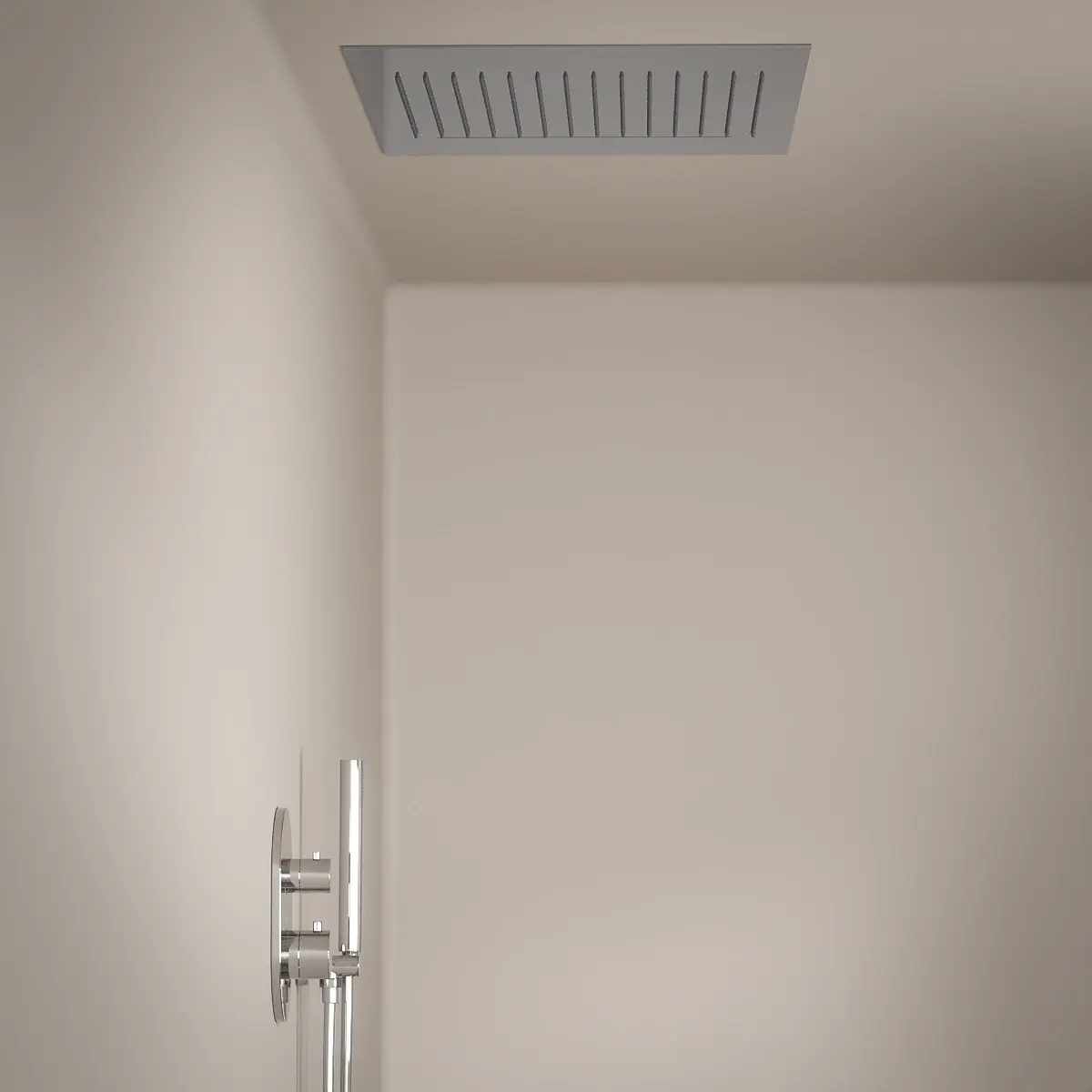 Composition de douche thermostatique avec ciel de pluie encastré chromé, Châtelet