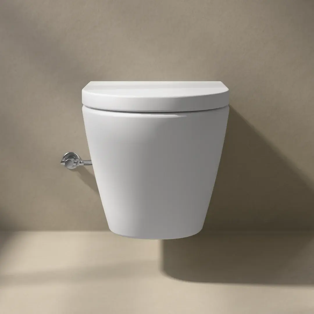 WC suspendu ne nécessitant pas de réservoir + abattant + bâti-support, blanc mat W1.0