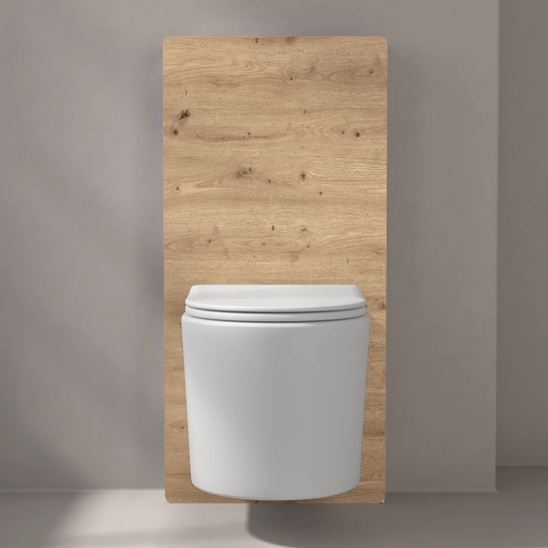 Bâti autoportant bois Amazonia Elo + Capteur + WC suspendu blanc mat, Flavia