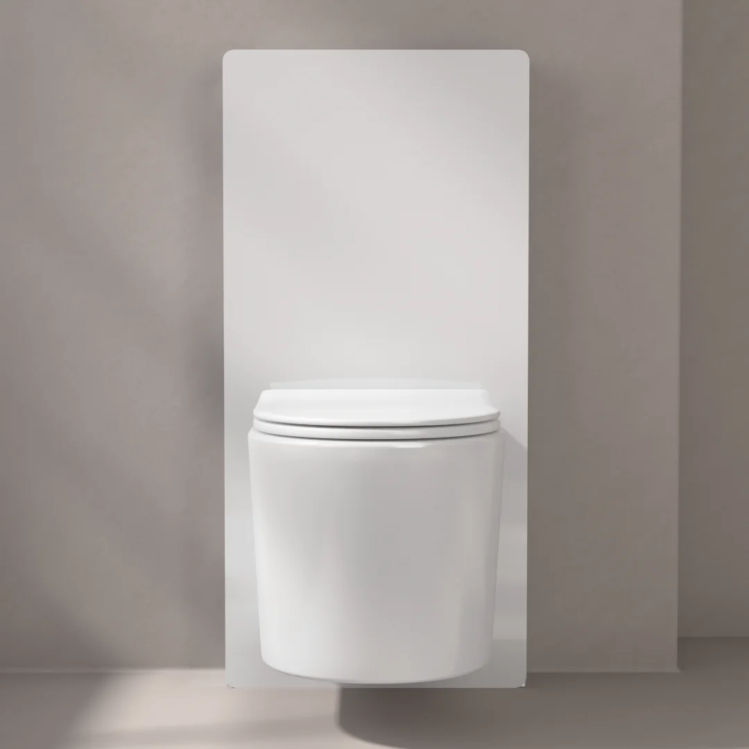 Bâti autoportant blanc Elo + Capteur + WC suspendu blanc brillant, Flavia