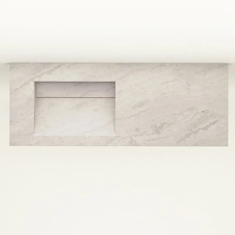 Plan Vasque, 121x46x12, Marbre Cappucino, Lake
