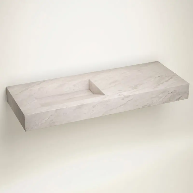 Plan Vasque, 121x46x12, Marbre Cappucino, Lake