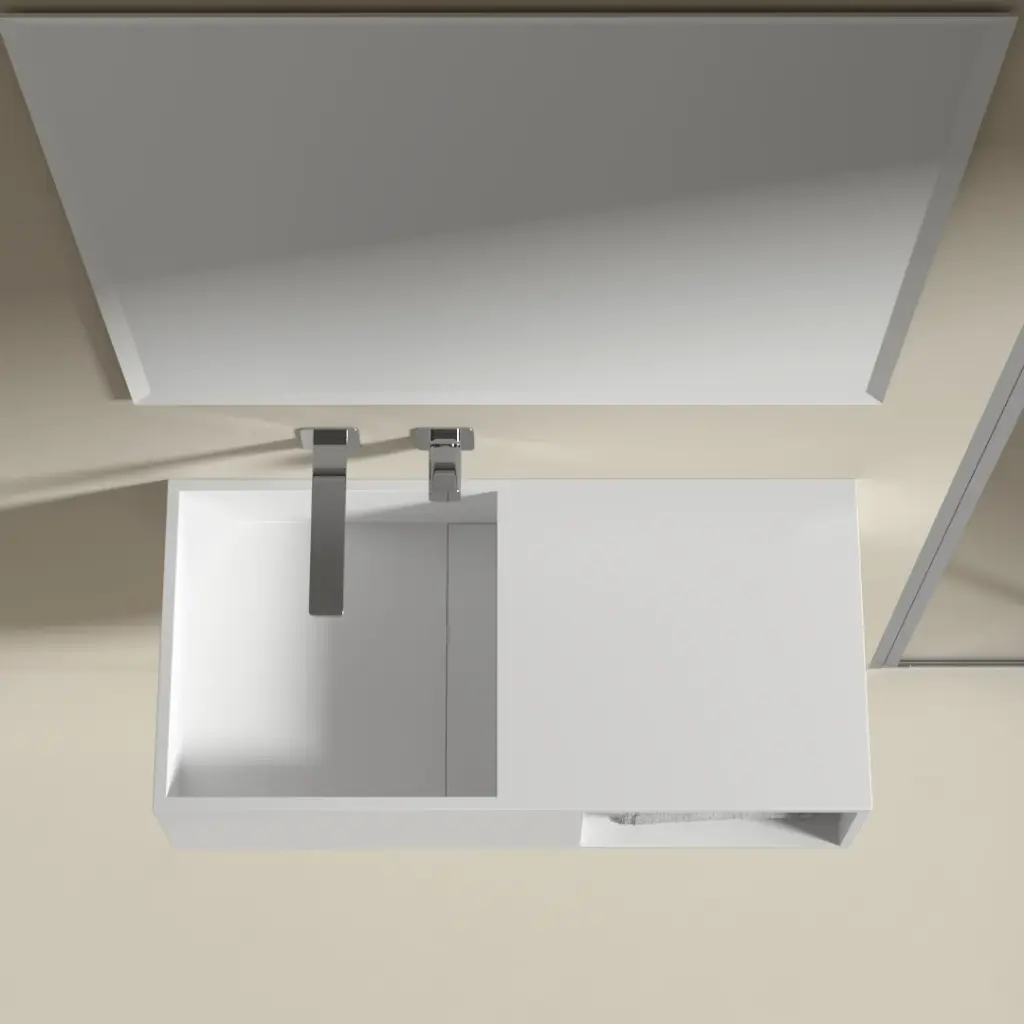 [JZ1004] Meuble salle de bain suspendu Mineral 80x40 cm, matière composite.webp