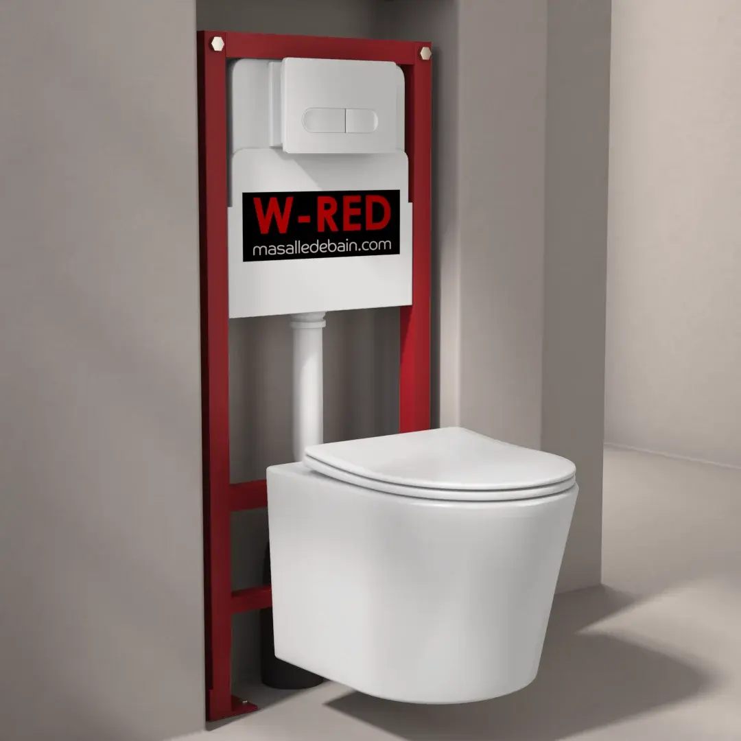 PACK Bati-support STANDARD  Autoportant + plaque blanche W-RED + WC Flavia