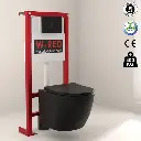 [PKWRED-2] PACK WC Bati-support W-RED Autoportant + WC sans bride Noir mat + plaque Noire mat.webp