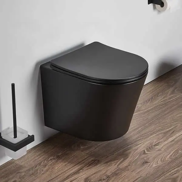 PACK Bati-support STANDARD  Autoportant + WC Noir mat Flavia + plaque