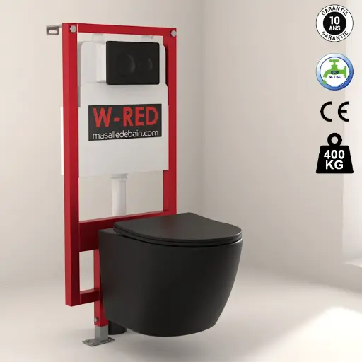 [PKWRED-10] Pack Bati-support EXTRA PLAT W-RED + WC Noir mat + plaque noir.webp