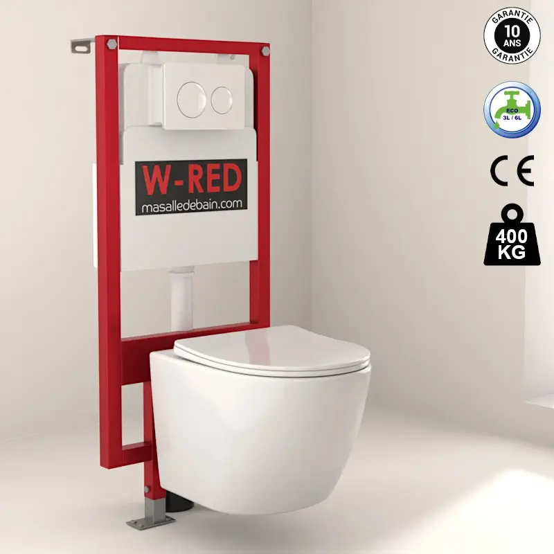 [PKWRED-9] Pack Bati-support EXTRA PLAT W-RED+ plaque blanche + cuvette Célia.webp