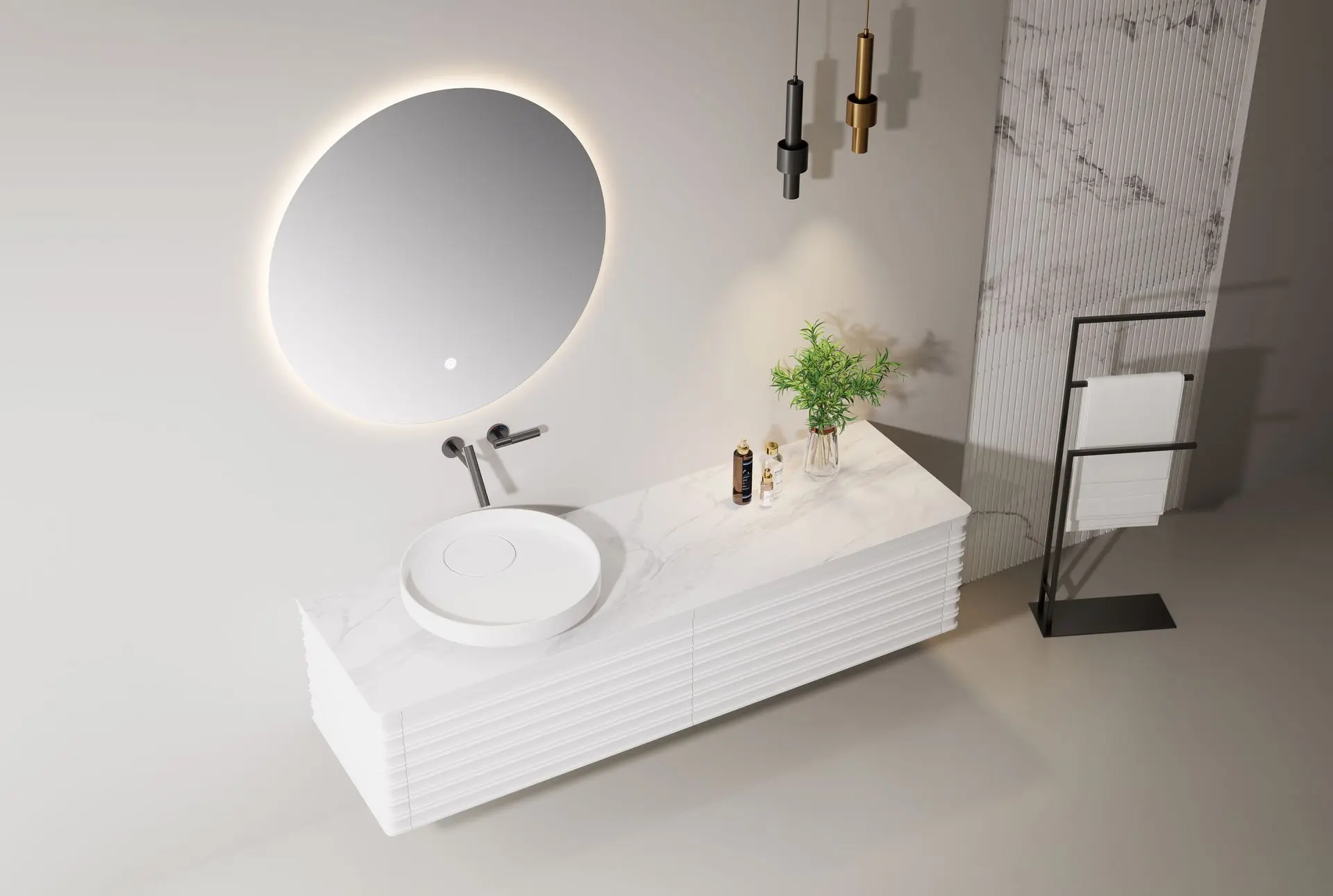 Ensemble meuble vasque en résine – Paradis