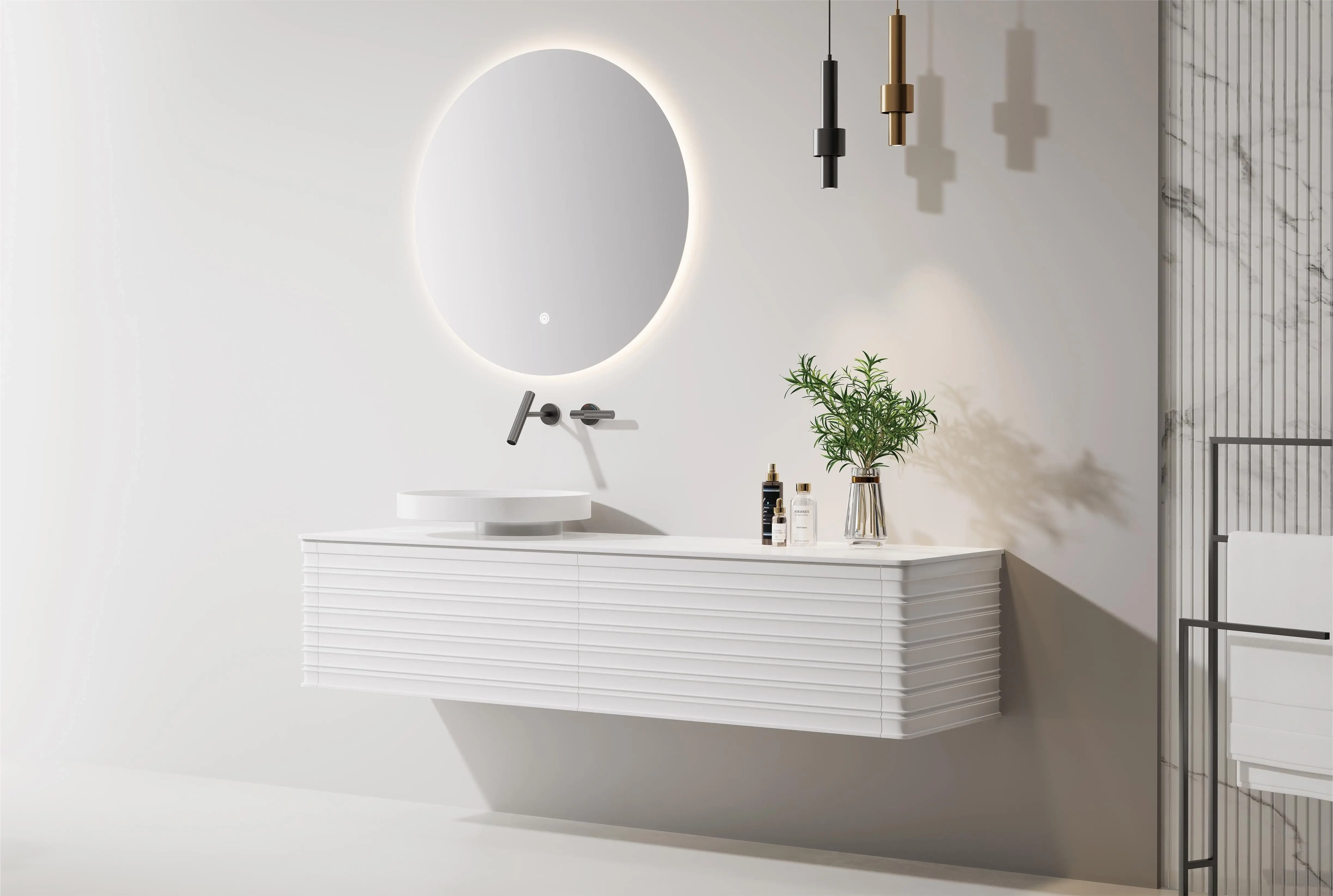 Ensemble meuble vasque en résine – Paradis