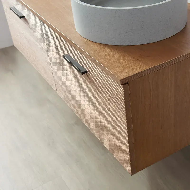 Meuble vasque suspendu 120 cm, Noyer, Rive Gauche