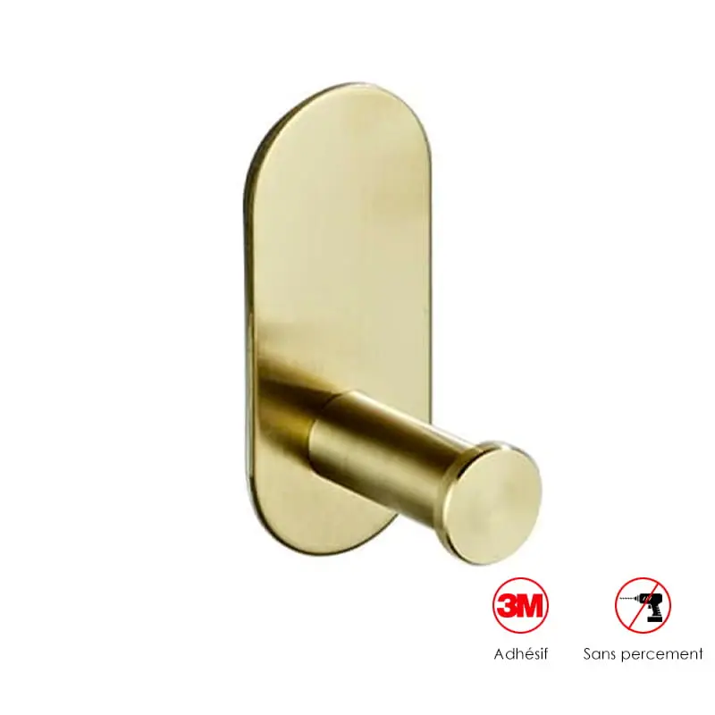 [SF-6031GR] Patère adhésive doré brossé, Sansvis.webp