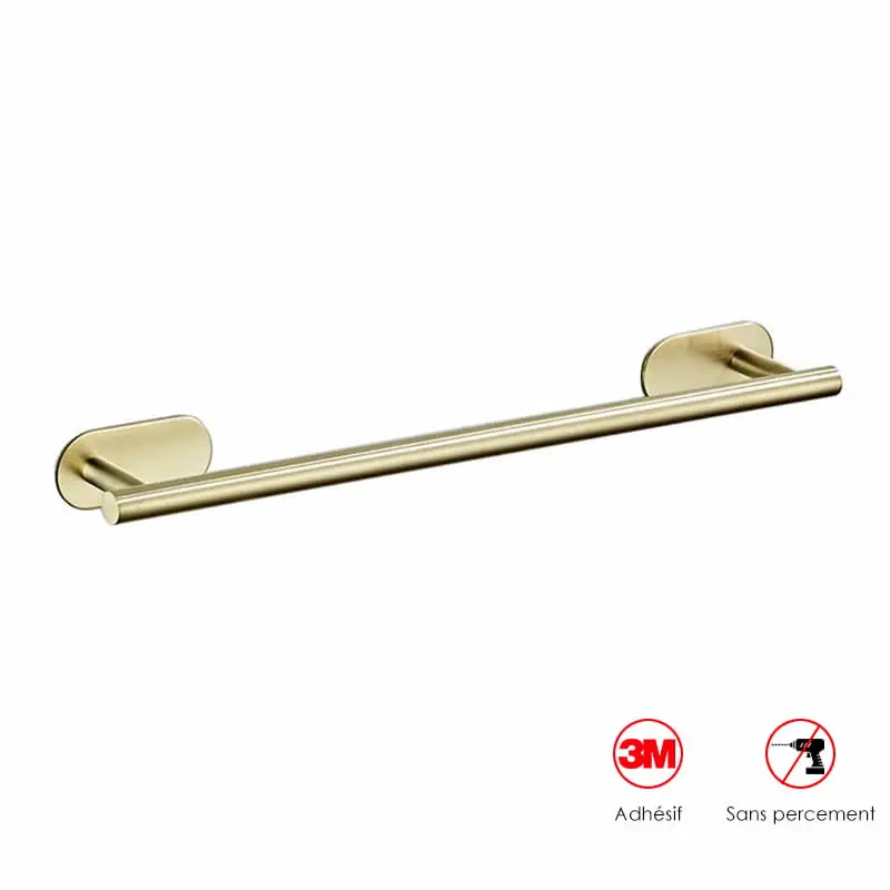 [SF-6031GS] Porte-serviette, doré brossé, adhésif Sansvis.webp