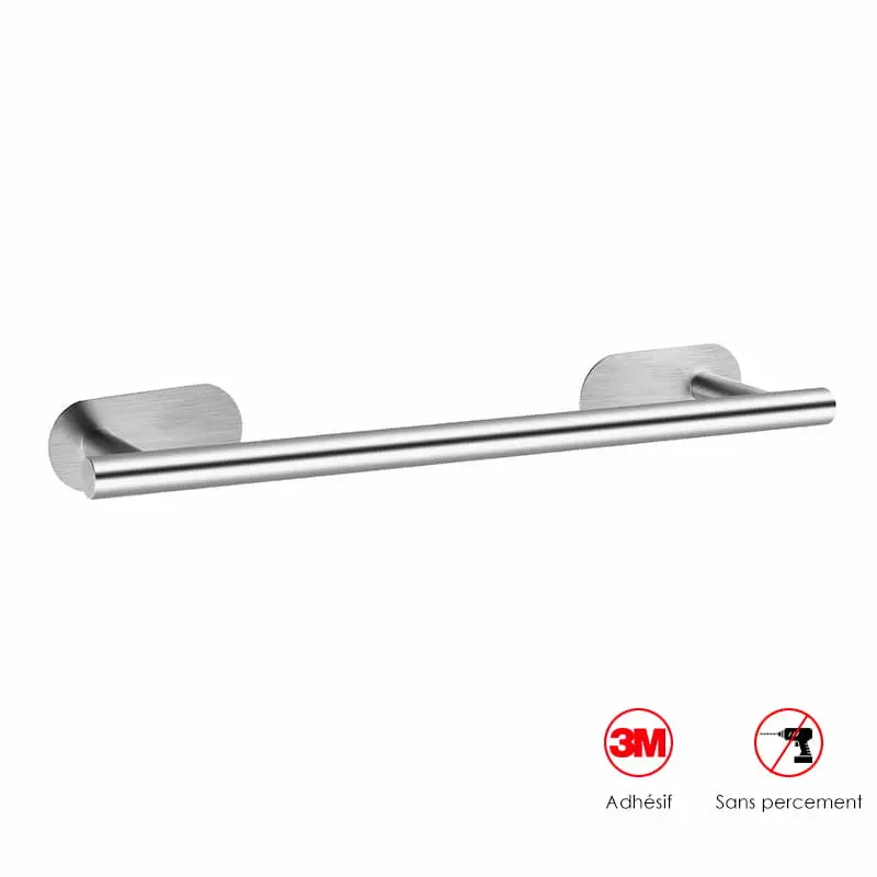 [SF-6031BS] Porte-serviette, inox brossé, adhésif Sansvis.webp