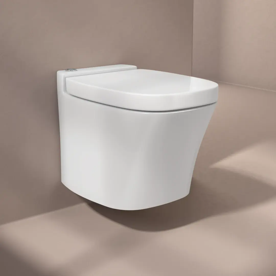 Bâti Geberit Duofix Sigma + Plaque de déclenchement blanche + WC suspendu Leon Rimless - Pack WC suspendu