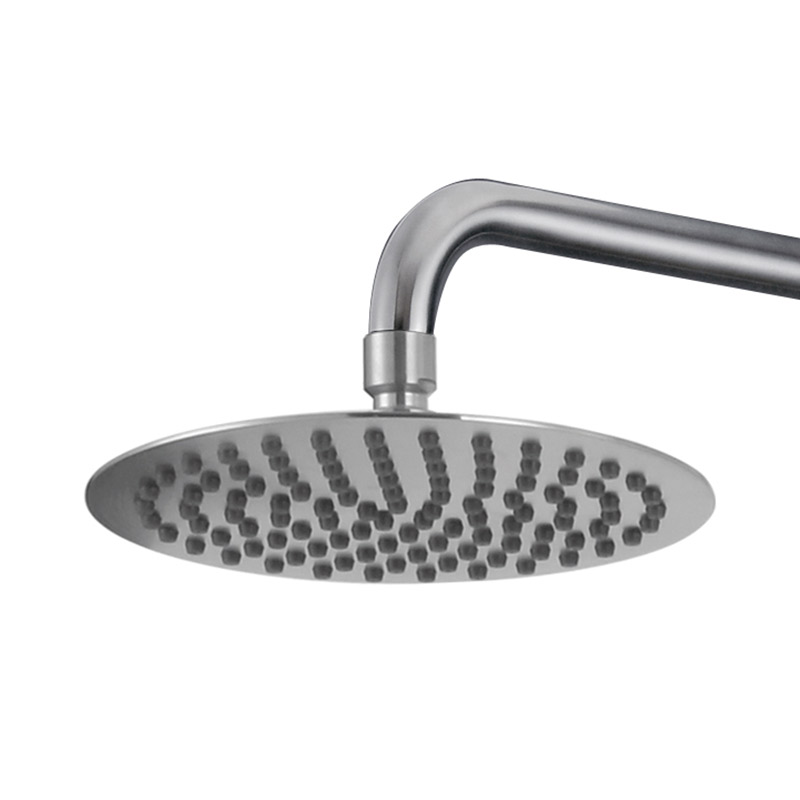 Colonne de douche avec mitigeur thermostatique, Ø25cm, inox brossé, douchette ronde, Châtelet III