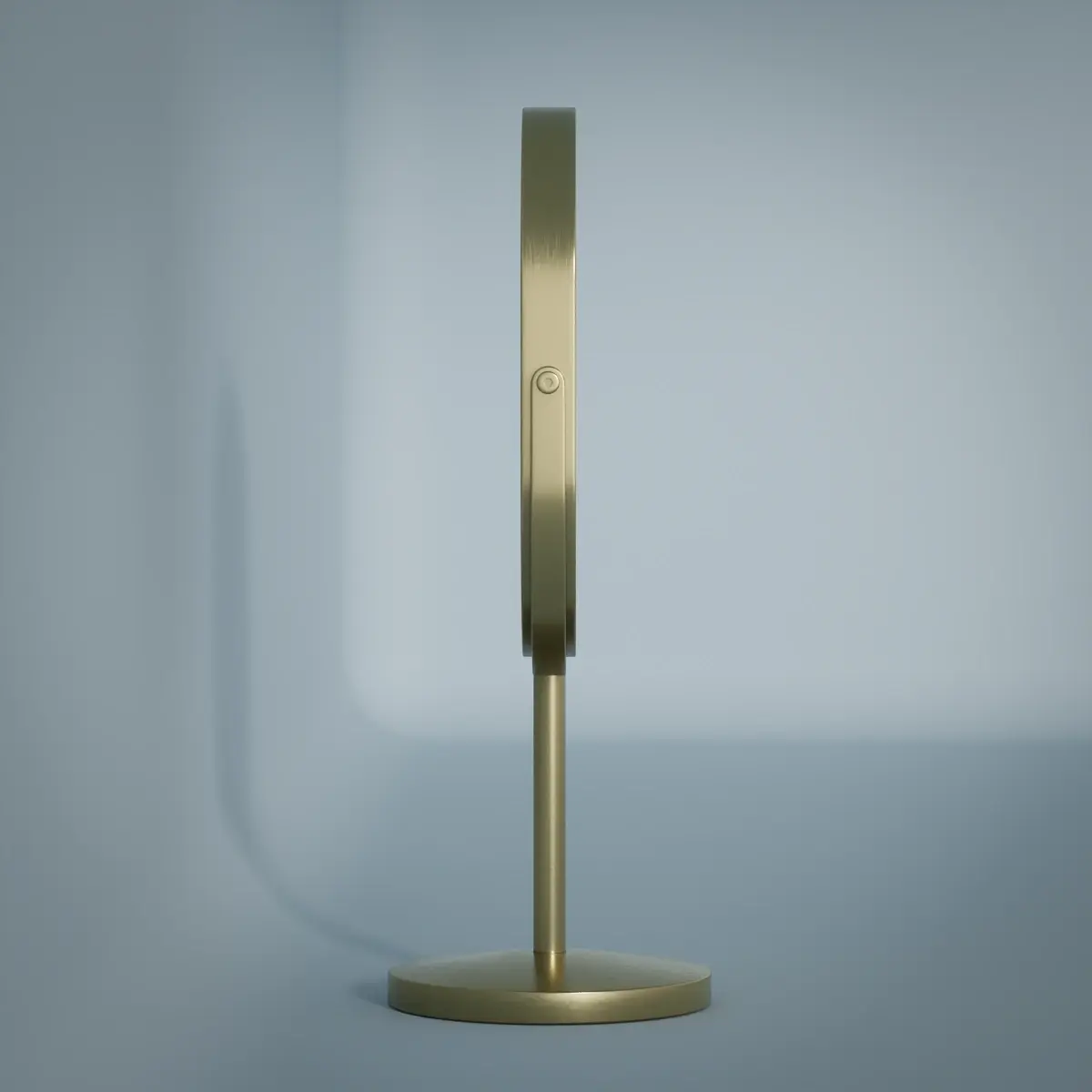 Miroir cosmétique à poser 2 faces (X1/X3), Led rechargeable, doré brossé, Elise