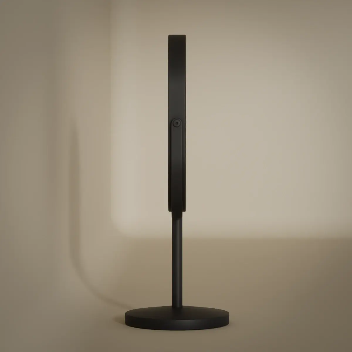 Miroir cosmétique à poser 2 faces (X1/X3), Led rechargeable, Noir mat, Elise