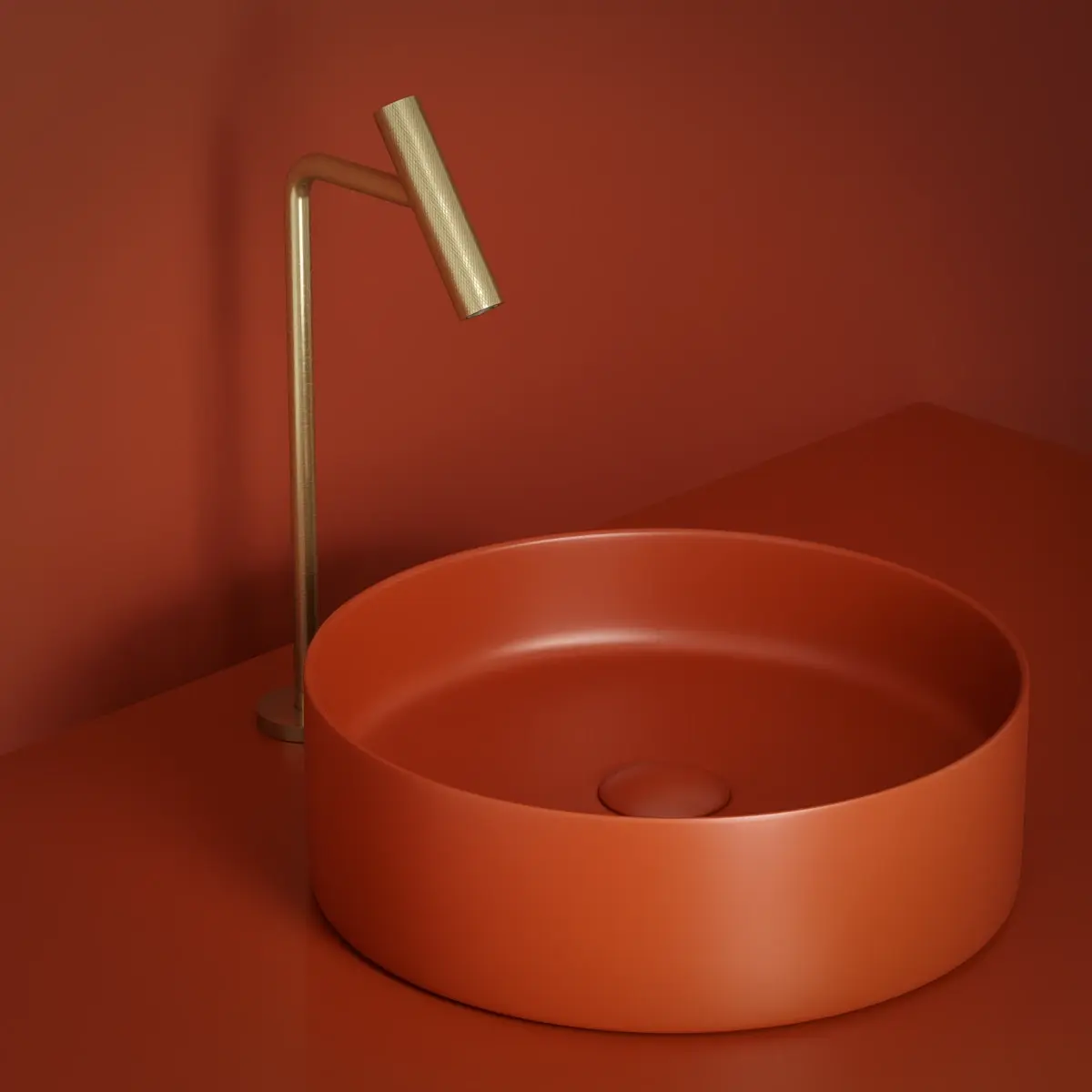 Mitigeur lavabo 2 trous, hauteur surélevée, Doré brossé, Honfleur