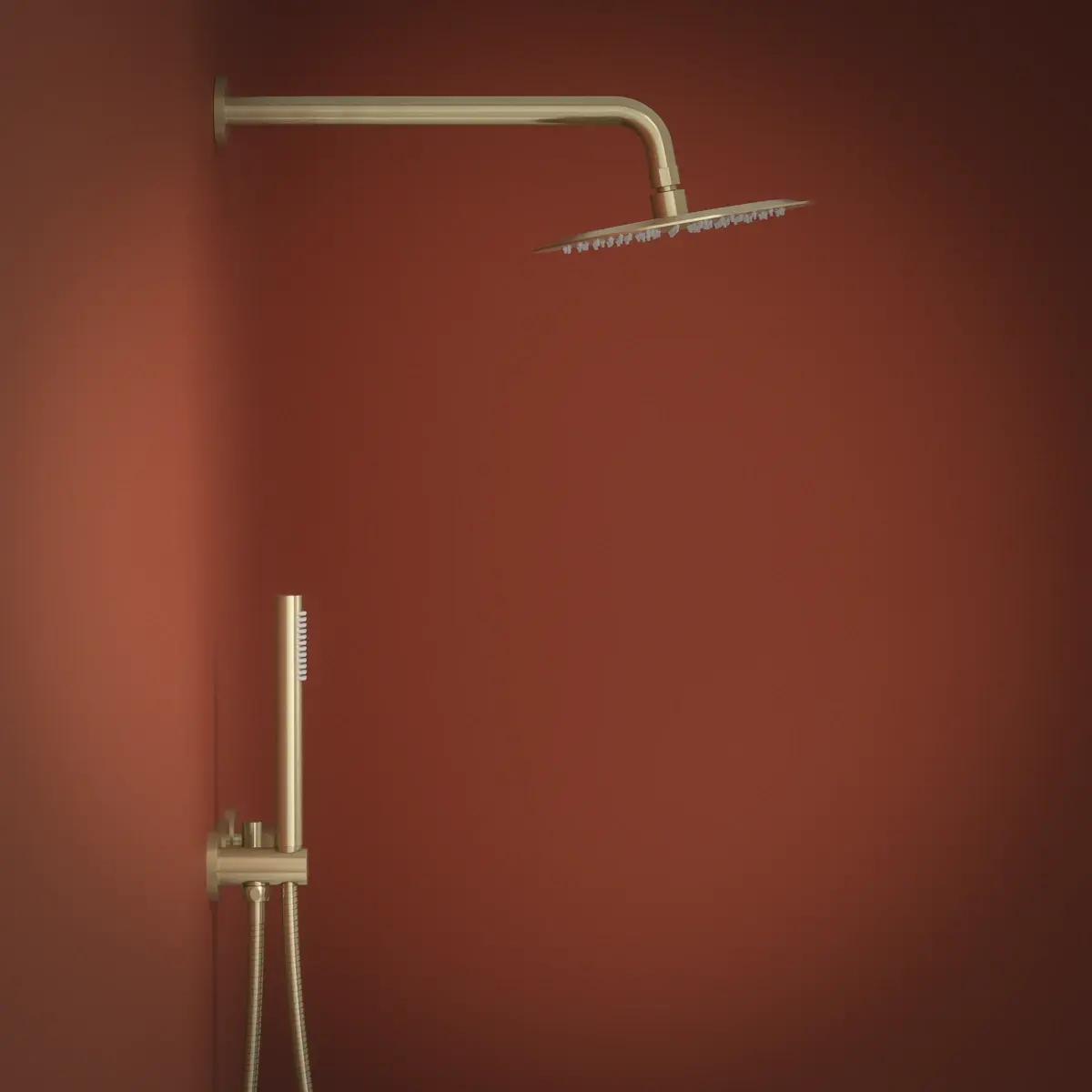 Set de douche encastré complet, Doré brossé, Honfleur