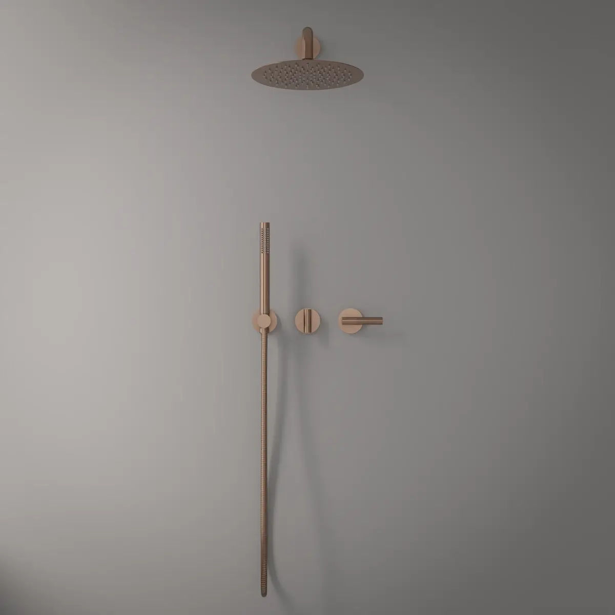 Set de douche encastré complet, Doré rose brossé, Honfleur