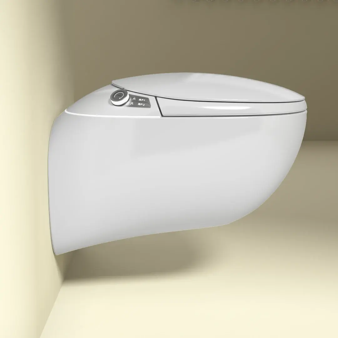 WC suspendu japonais blanc brillant, avec bâti support, Safari