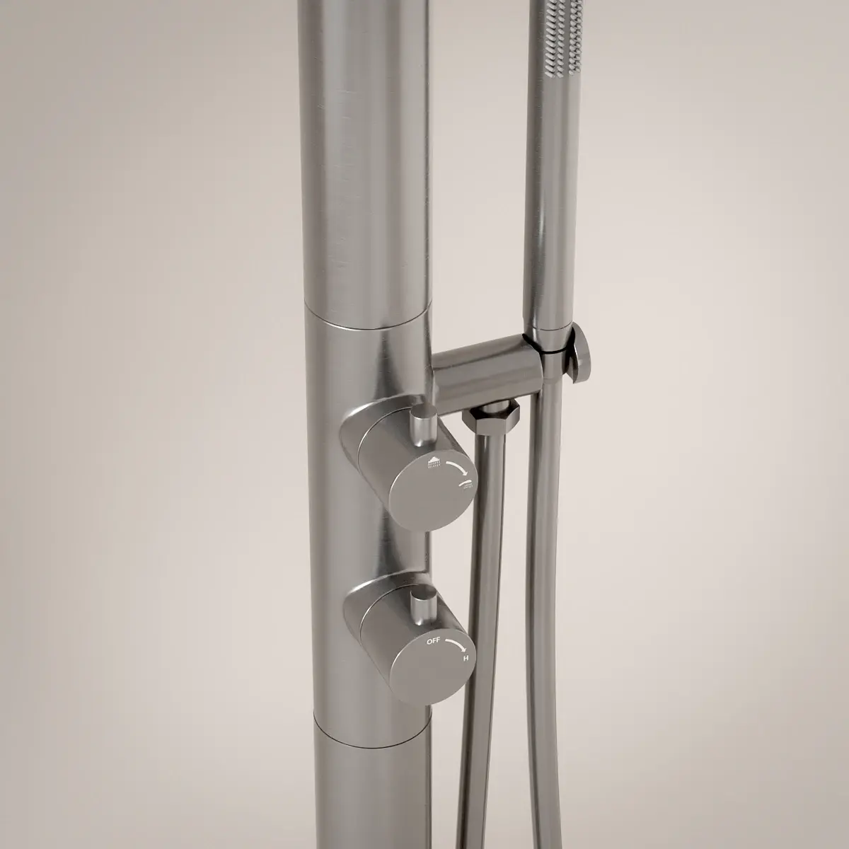 Colonne de douche au sol Intérieur / Extérieur Inox Brossé 316S, Châtelet