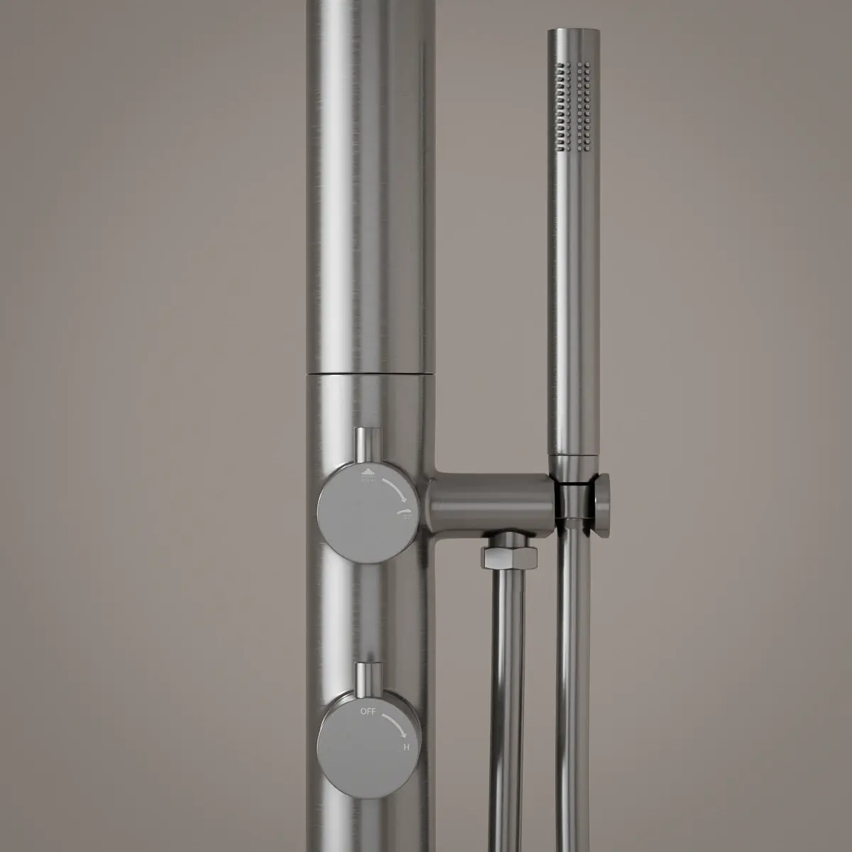 Colonne de douche au sol Intérieur / Extérieur Inox Brossé 316S, Châtelet