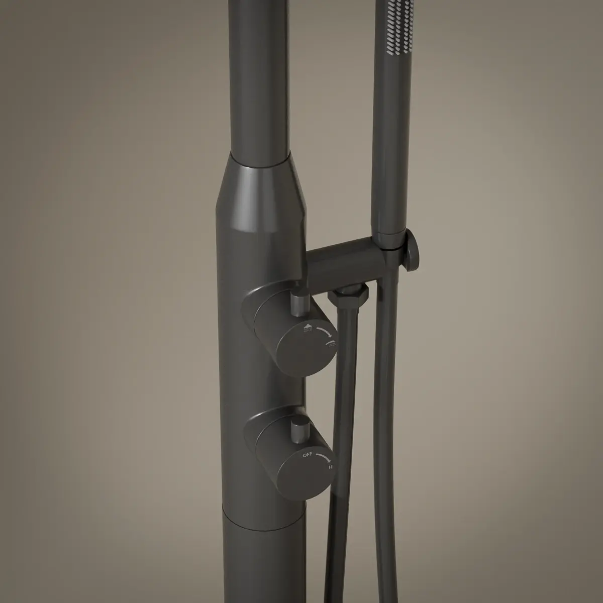 Colonne de Douche au sol Intérieur / Extérieur 316A, Gun Grey, Châtelet