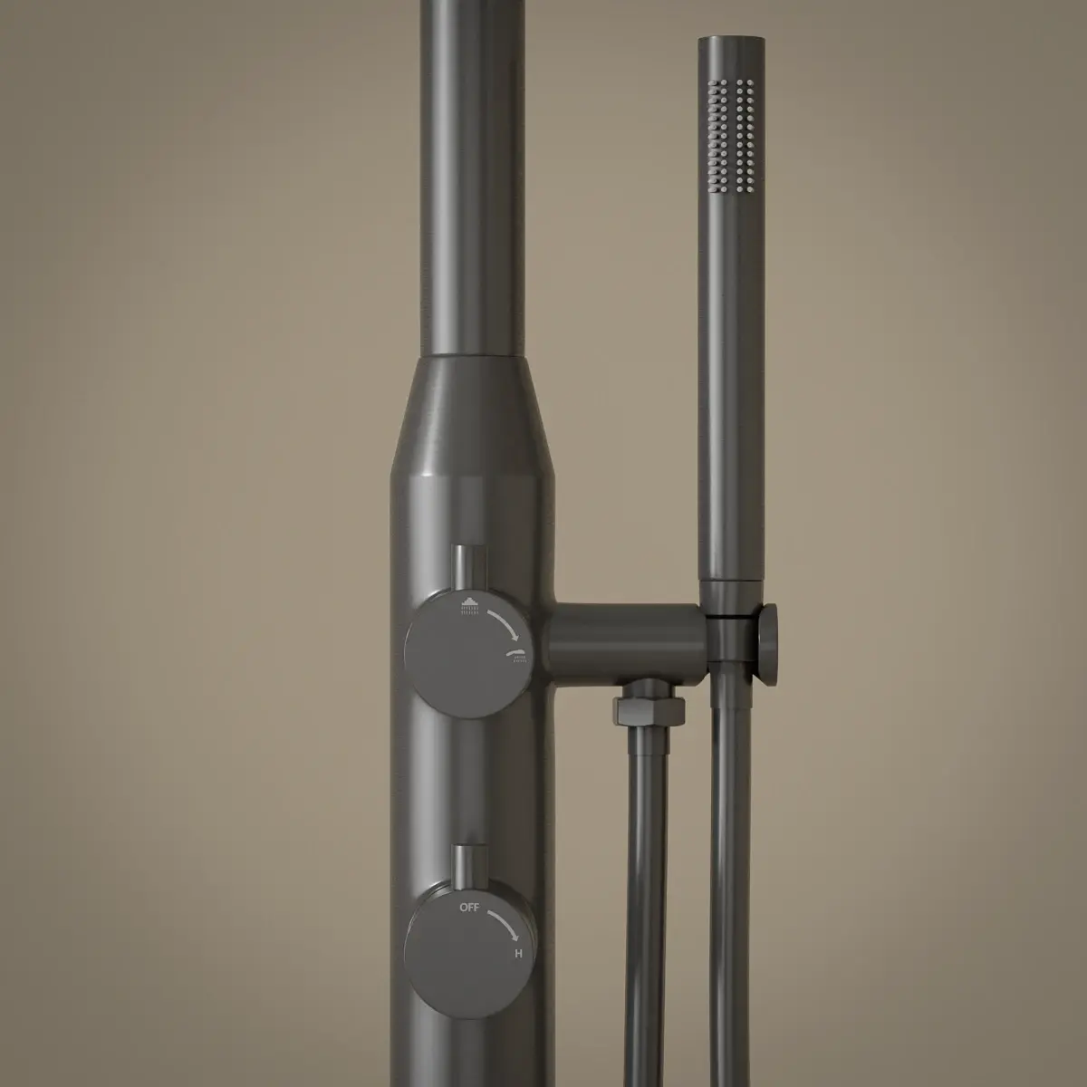 Colonne de Douche au sol Intérieur / Extérieur 316A, Gun Grey, Châtelet