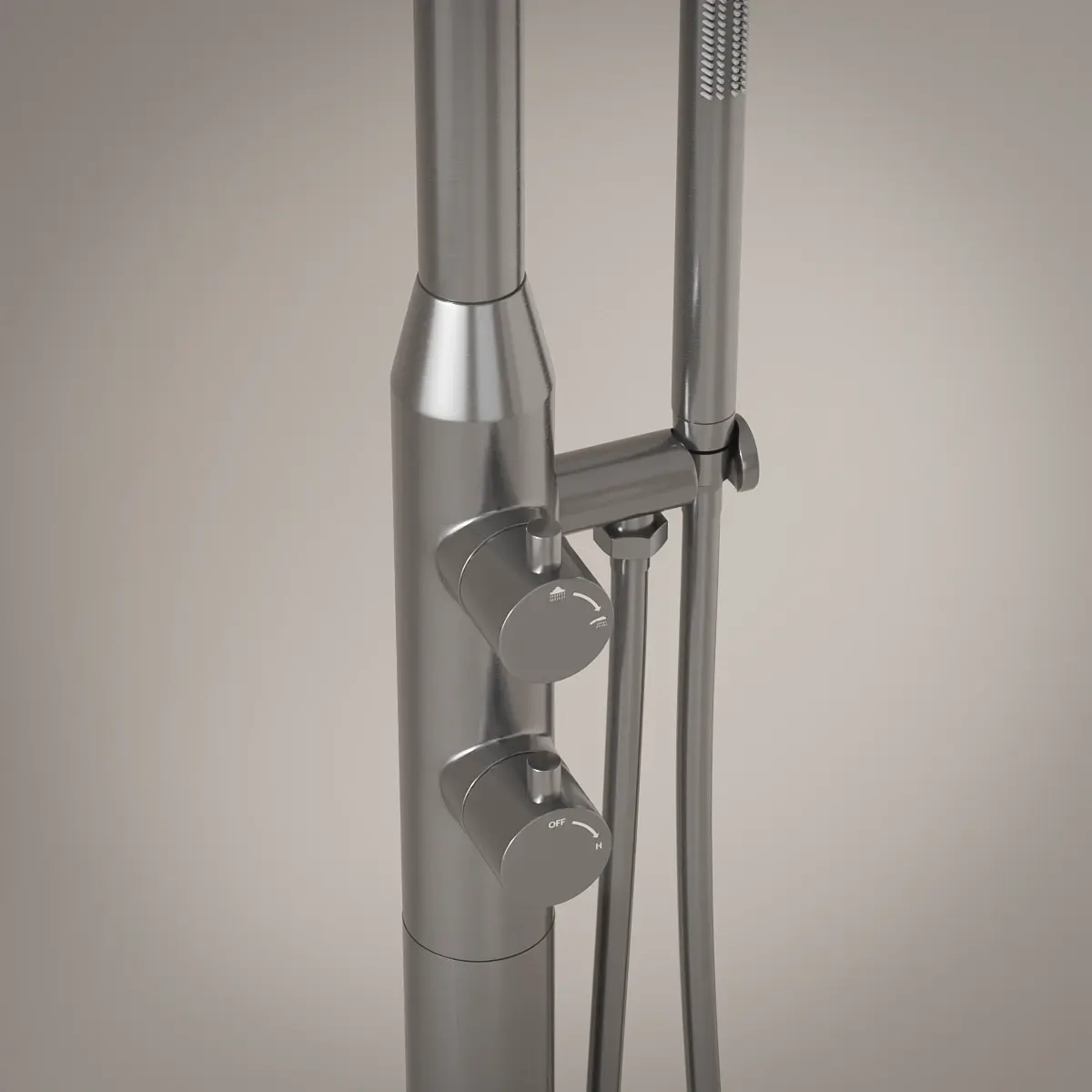 Colonne de Douche au sol Intérieur / Extérieur 316A, inox brossé, Châtelet