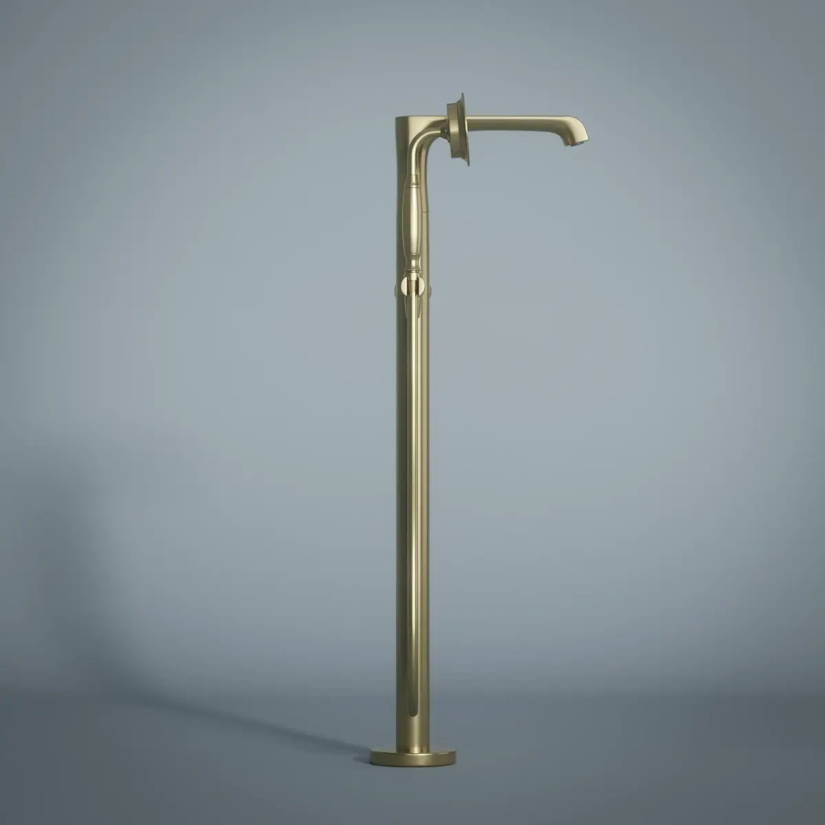 Robinet mitigeur de bain au sol, doré brossé, Art Déco