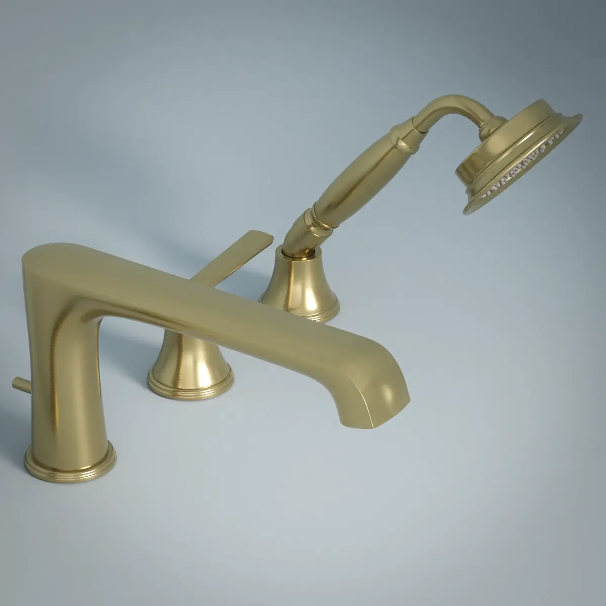 Robinet de baignoire mélangeur, 4 trous, sur plage, Art Déco, 2 couleurs
