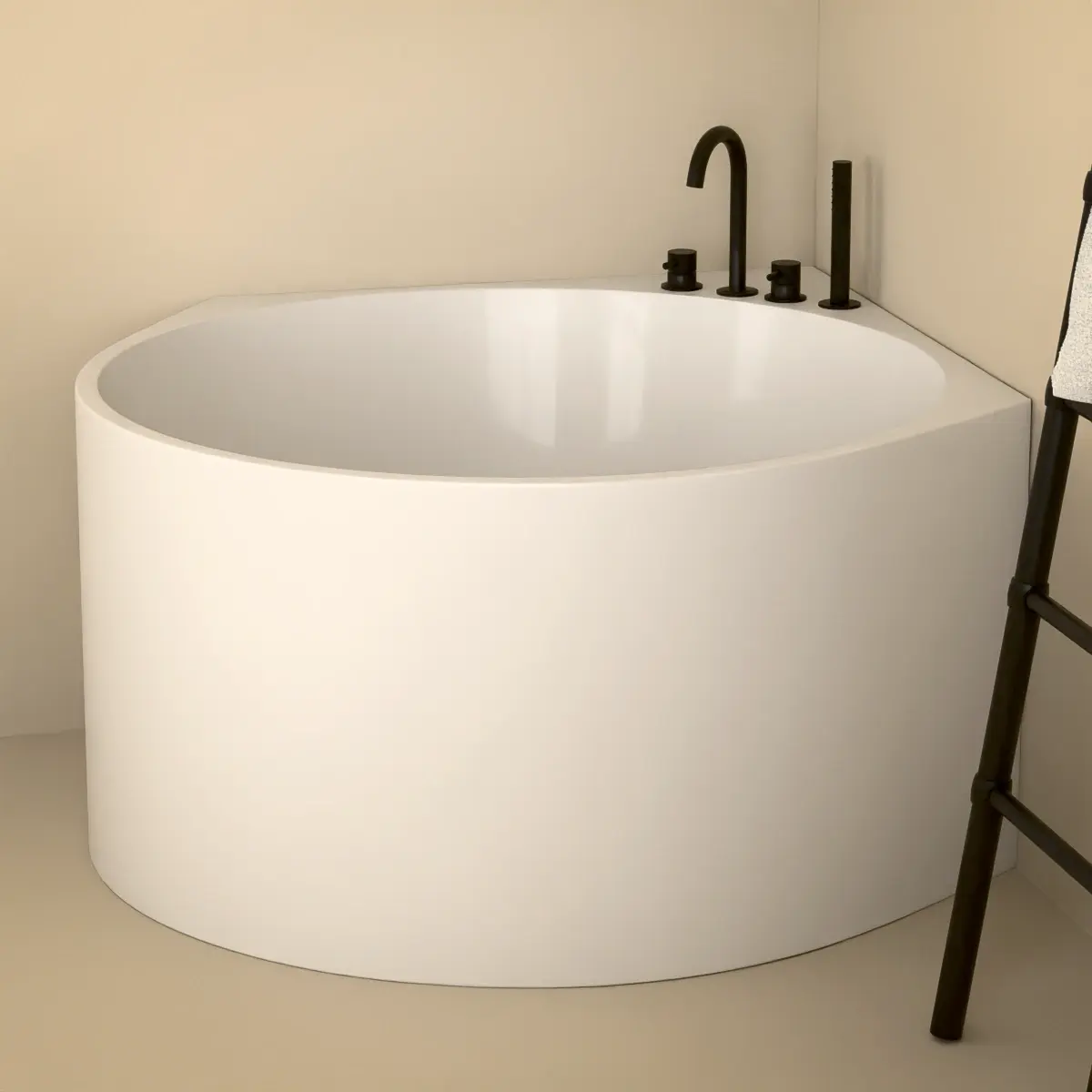 Baignoire îlot d'angle ronde, Ø98,7 ou Ø111 x 63 cm, Kios
