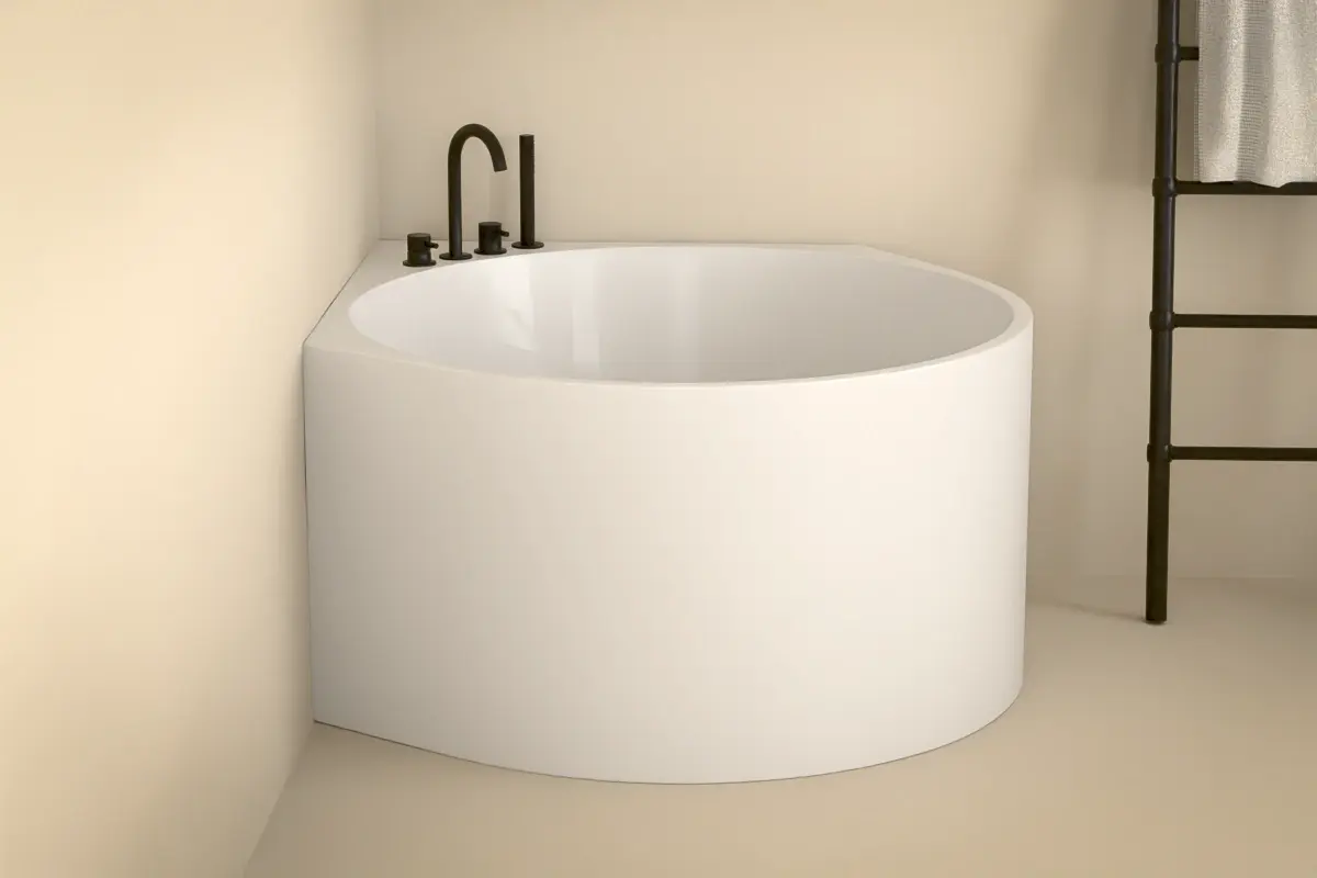 Baignoire îlot d'angle ronde, Ø98,7 ou Ø111 x 63 cm, Kios
