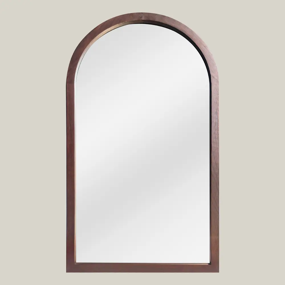 Miroir Demi-lune 55x100cm cadre Noyer, Hikari
