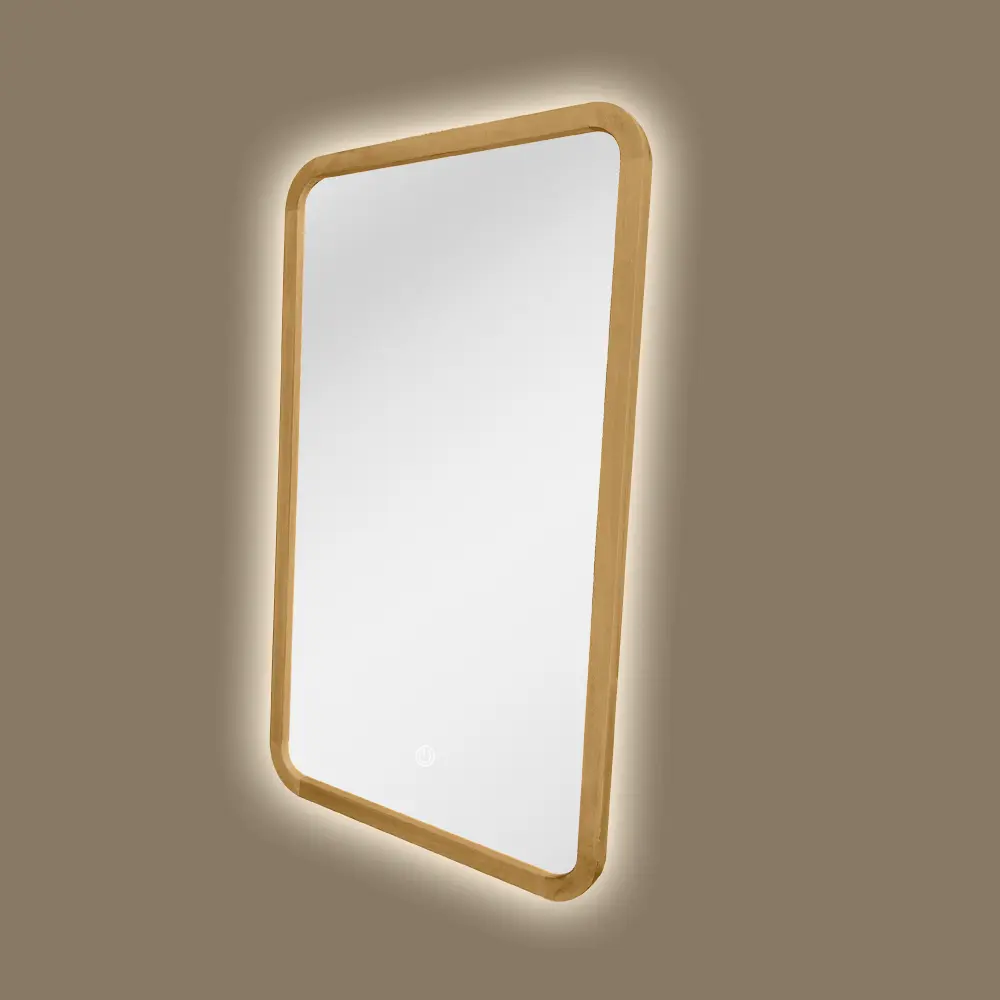 Miroir rétroéclairé et réversible 60x100cm, cadre Chêne, Yuna 