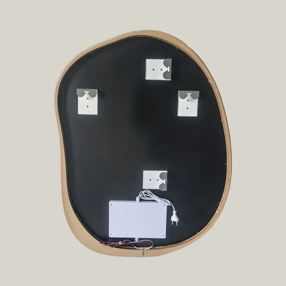 Miroir Rétro-éclairage 70x90cm, cadre Chêne, Organic 