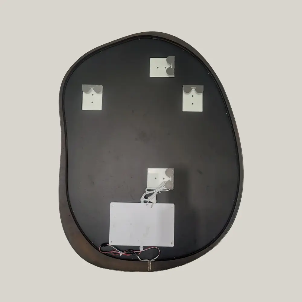 Miroir Rétro-éclairage 70x90cm, cadre Noyer, Organic 