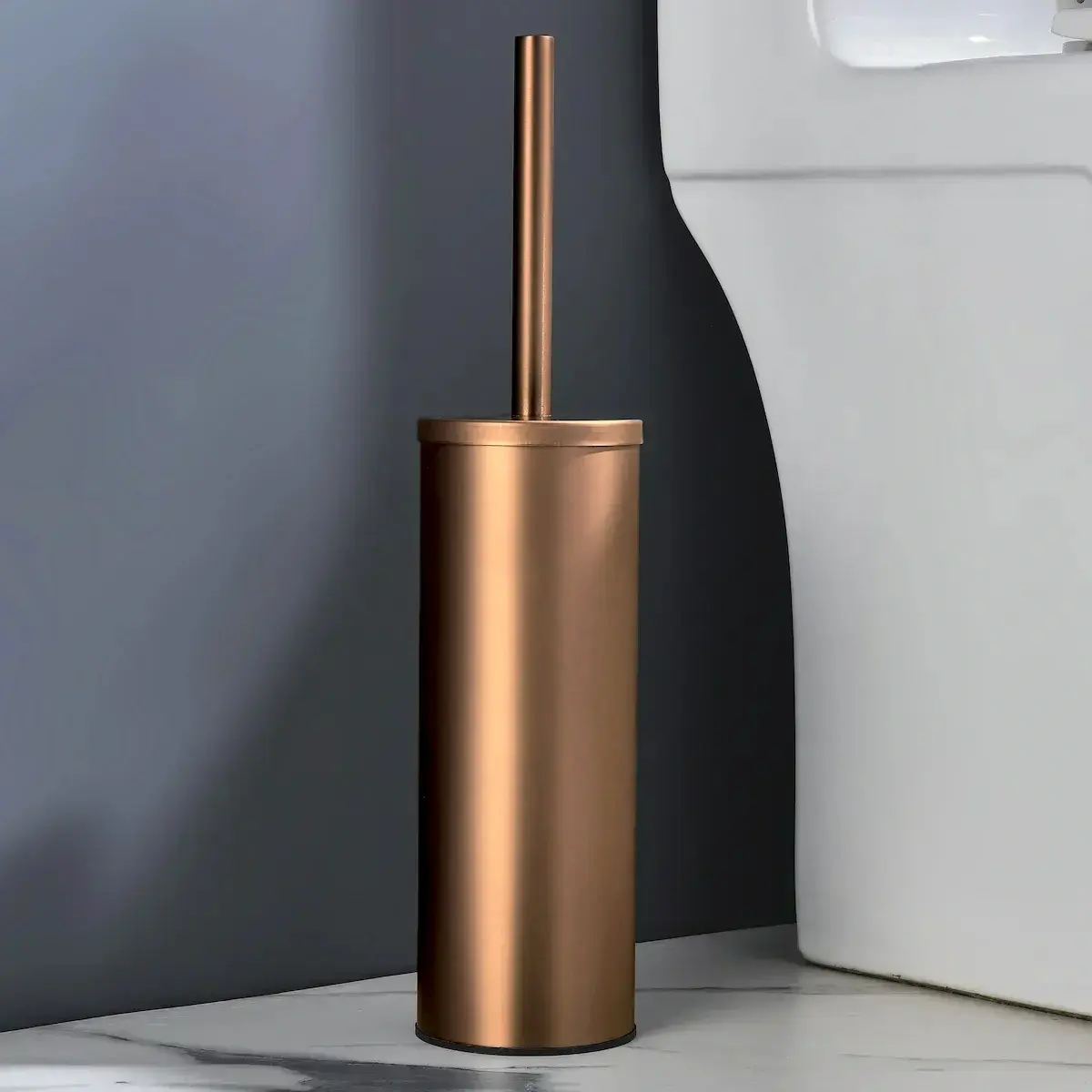 Porte balayette à poser en inox doré brossé